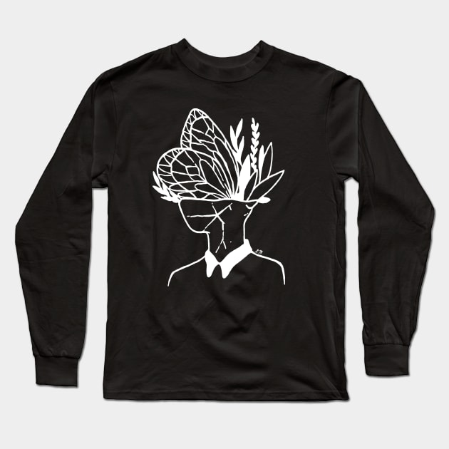 Butterfly Head Long Sleeve T-Shirt by LadyMorgan